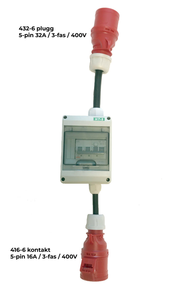 Adapter - 32A 3 fase 400V (432-6) - 16A 3 fase 400V (416-6)